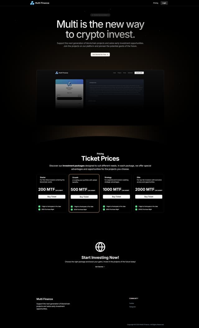 Multifinance - WEB 3.0 Launchpad